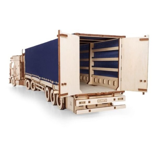 Eco Wood Art (EWA) 3D Houten Puzzel Tilt Semitrailer for Truck Road King, 3250, 57,4×12,3×17,1cm