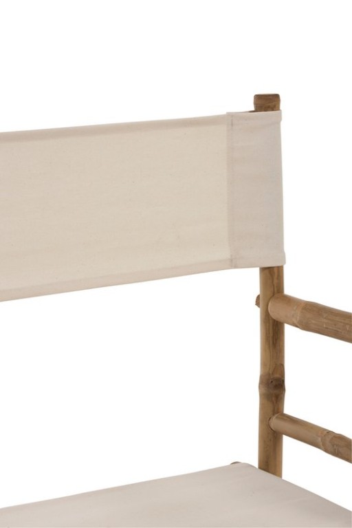J-Line chair Director Foldable - bamboo/textile - white