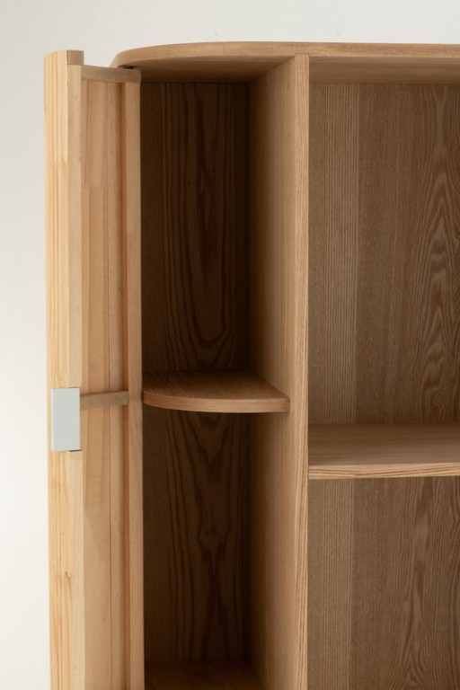 J -Line Cabinet Cases Round - Pine Wood - Naturel