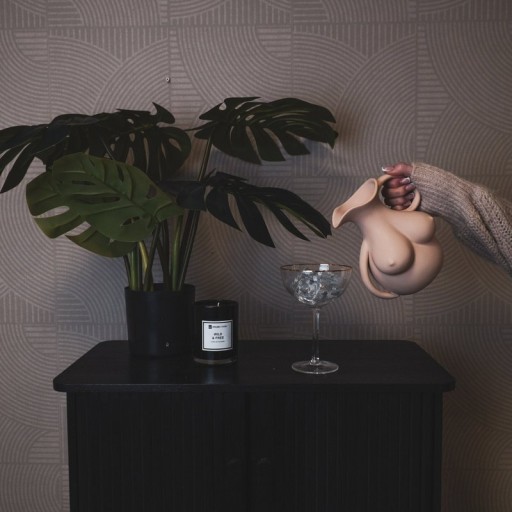 Vase- Breasts Jug - Ceramics - Sand - 6,5x11x18cm