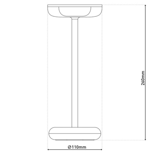 Battery light light "Pasi" for outside and inside, made of metal and plastic in gray, dimmable, with touch and memory function, approx. 26 cm high