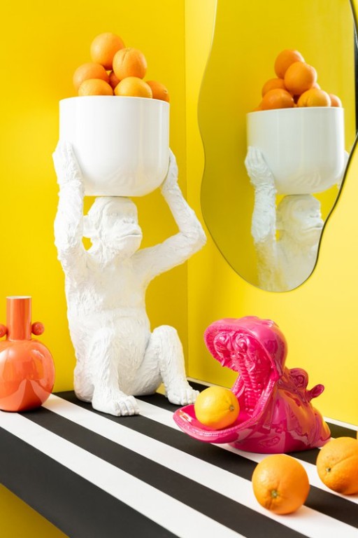 J-Line Ijsemmer Aap Polyresine Wit