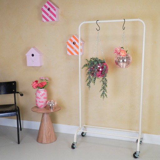 Clothes rack - Wheels - Sand - 80x40x155cm