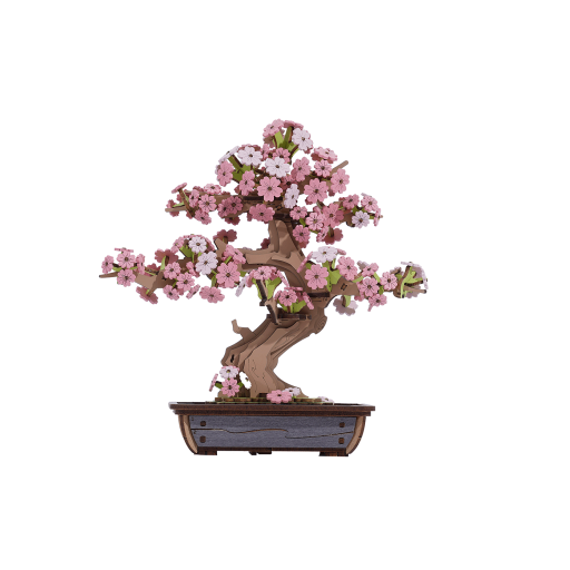 Robotime, DIY 3D Houten Modelbouwpakket, Sakura Bonsai, TG415, 16,1x11,1x17cm