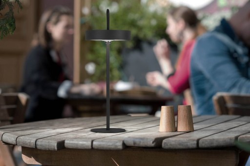 LED battery table lamp magnetically "Ella" for outside and inside, made of metal and plastic in black, 35 cm high