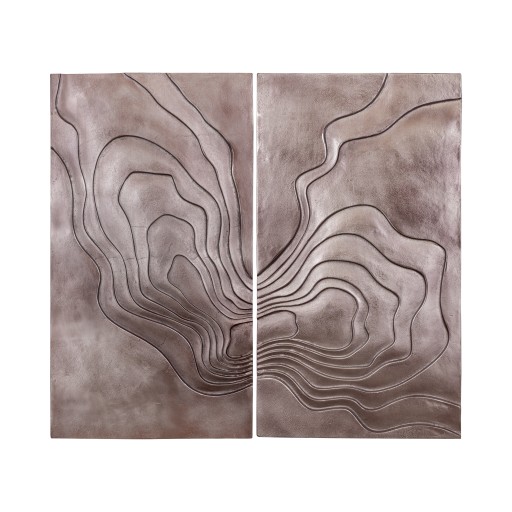 Erike Bronze Casted Alu Wall Panel Wave In 2 Parts