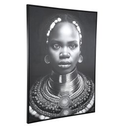 Romaan Black Polyester Painting Rectangle FaceL