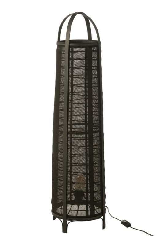 J-Line Lamp Don Cotton Bamboo Black