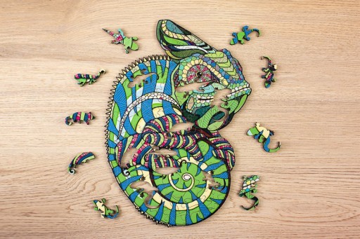 Eco Wood Art Wooden Jigsaw Puzzle Chameleon/ Chameleon size M, 1928, 37x28x0.5cm