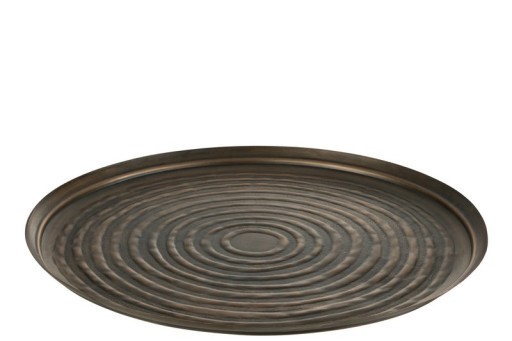 J-Line plateau Round Classic - iron - bronze - large