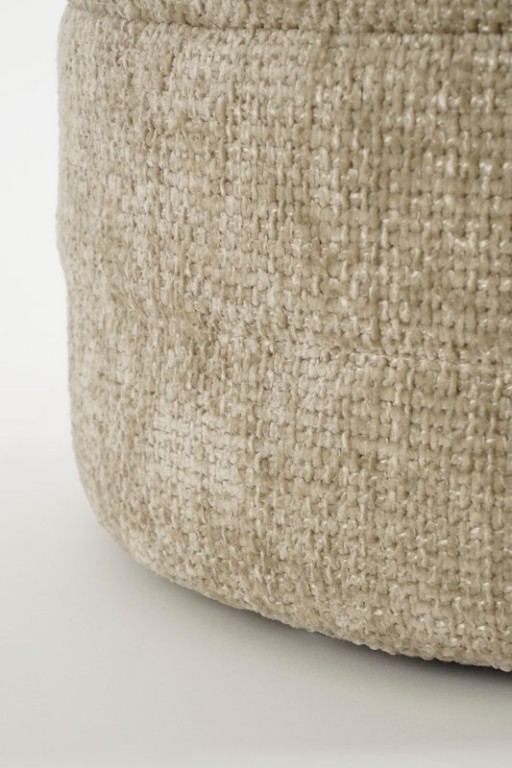 Storage ottoman - H41 x Ø42 cm - Light gray