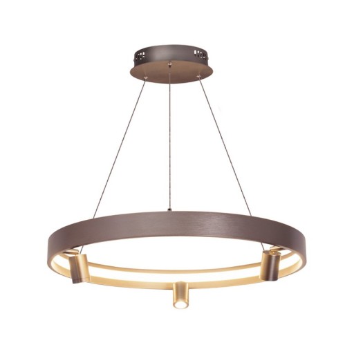 LED Pendelleuchte ""TRISTAN", moderne Pendellampe aus Metall und Kunststoff in Stahl-blank, die LEDs sind fest verbaut. Mit ca. 58 cm Ødie ideale Beleuchtung für Wohnzimmer, Esszimmer oder Küche.