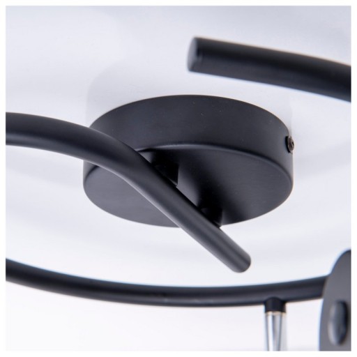 3-seater wall and ceiling rondel Spot "Casco" made of metal in black, and gold, with E27 version, Øca. 48 cm. Stylish lighting for living room, dining room or kitchen.