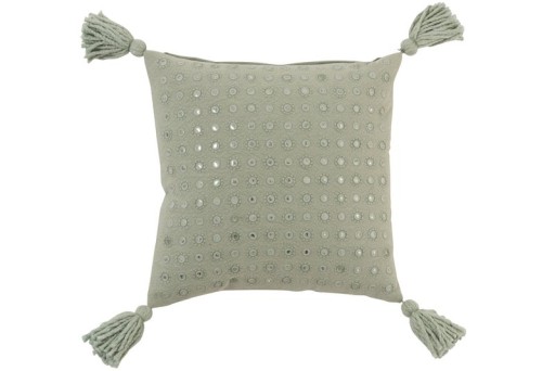 J-Line cushion Brush Square - cotton - mint