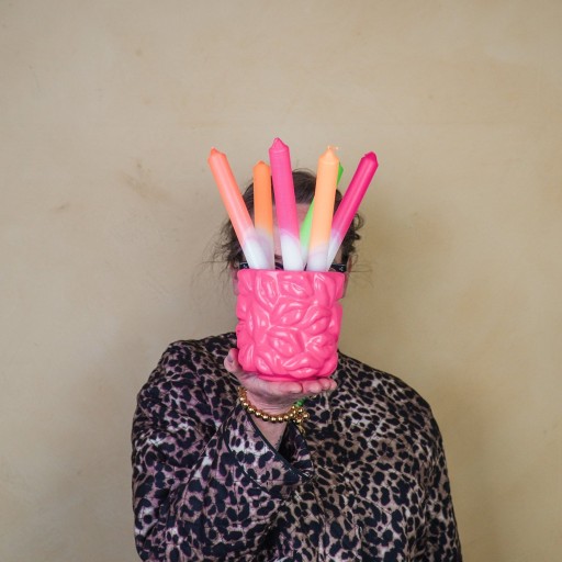 Pot - Kisses - Keramiek - Neon Roze - 11x11x11,5cm