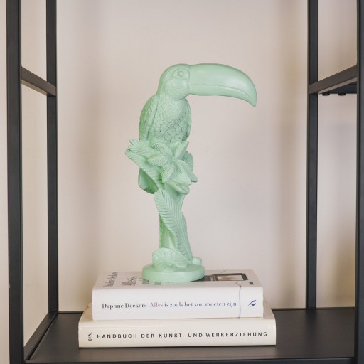Ornament - Toekan - Polyresin - Mintgroen - 18x9,5x29,5cm