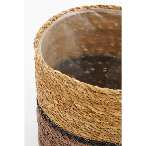 Damian Plantenmand - Set van 2 - H20 x Ø20 cm - Zeegras - Bruin