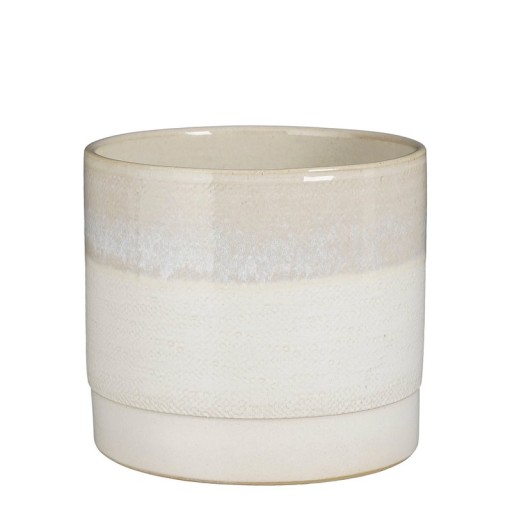 Olof Flowerpot - H20 x Ø22 cm - Terracotta - Cream