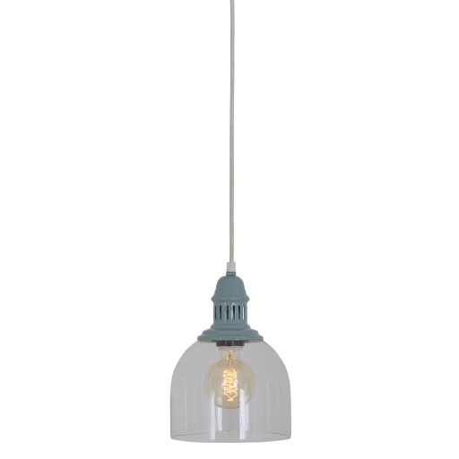 Glazen hanglamp "Mumbai", retro klassiek gemaakt van metaal en glas in groen, E27