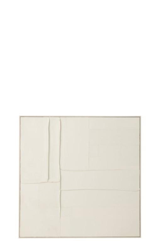J-Line Painting Log Canvas/Pine Wood White