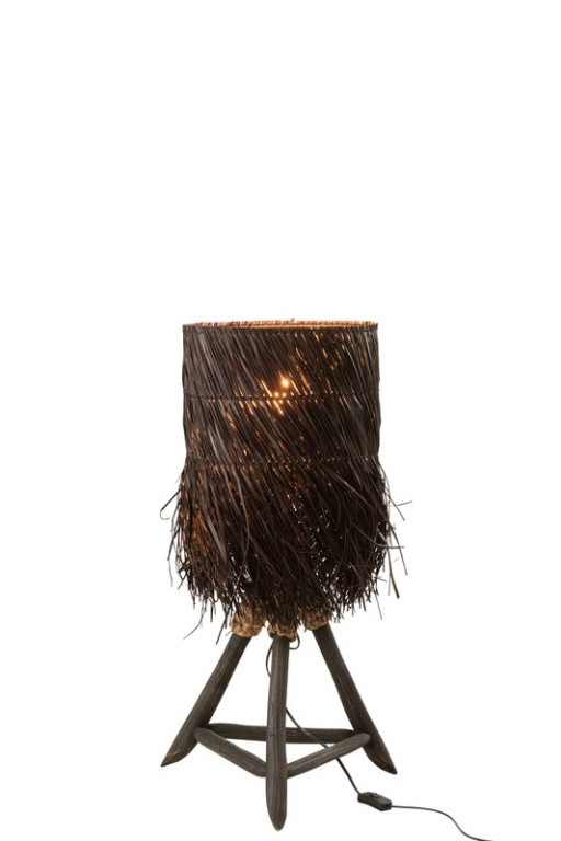 J-Line Takken Arthur table lamp - wood - brown - S