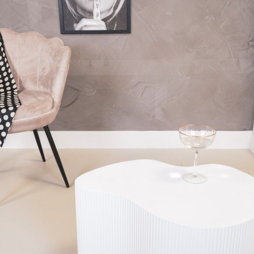 Side Table - Biting Lip- MDF - White - 60x60x40cm