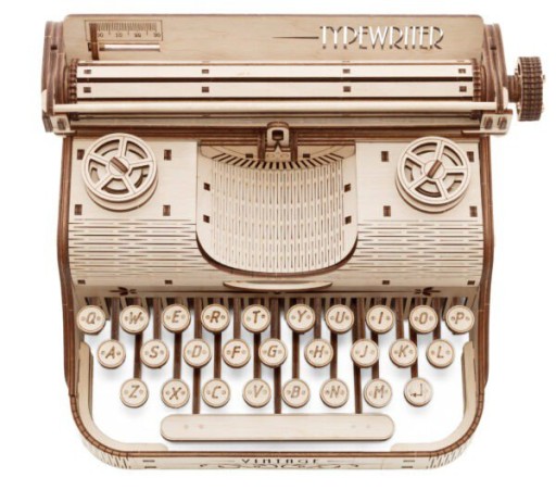3D Wooden Puzzle Vintage Typewriter, Eco Wood Art, 465, 27x23.2x14.6CM