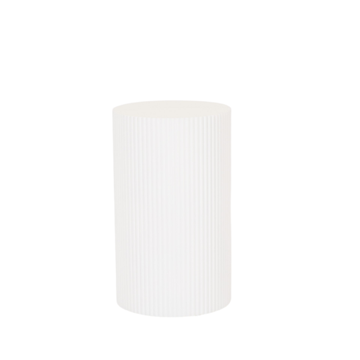Side Table / Pillar- Cylinder - MDF - White - 30x54cm