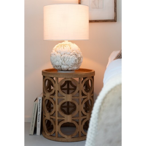 J-Line Bijzettafel Gekerfd Sparhout/Mdf Naturel