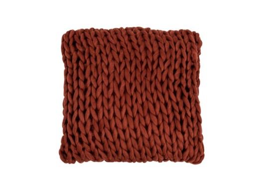 J-Line cushion Knitted Square - polyester/acrylic - red