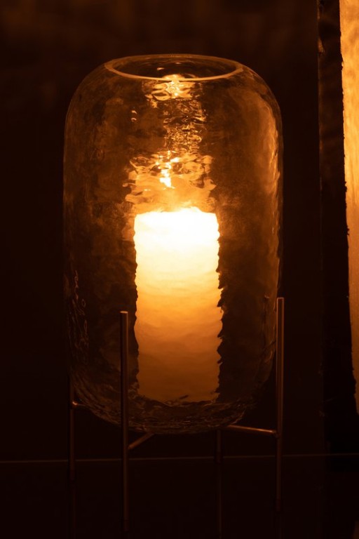 J-Line vase Round On Foot - glass - transparent - large