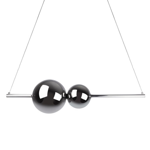 LED Pendelleuchte chrom "NOVA" aus chromfarbenem Metall, Kunststoff und Rauchglas, mit fest verbauten LEDs, ca. 105 cm lang