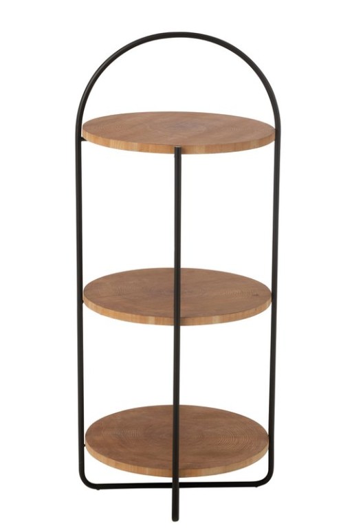 J-Line Rack Mia MDF/Iron Natural Black