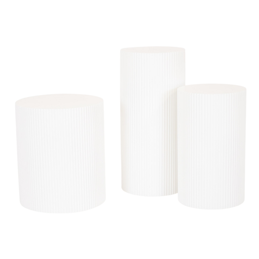 Side Table / Pillar- Cylinder - MDF - White - 30x65cm