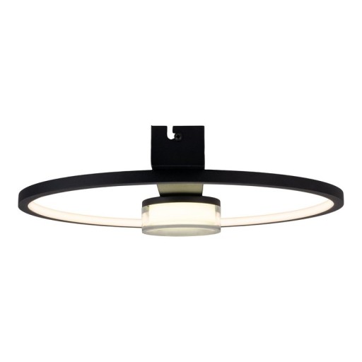 LED ceiling light "Cimo" made of black metal and plastic, 40 cm long, dimmable by wall switch