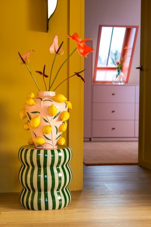 Melika Vase - H38 x Ø35 cm - Ceramic - Light pink