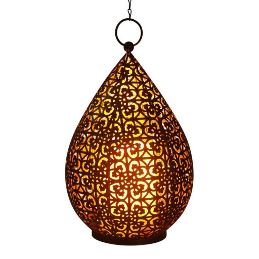 LED decol light 27.8 cm high in antique gold, for outside, made of metal and plastic, with integrated LED