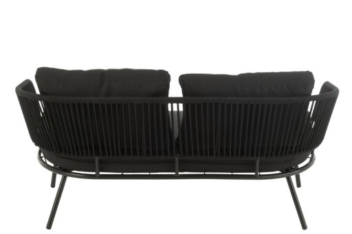 J-Line set of three chair/sofa poa metal/rattan black