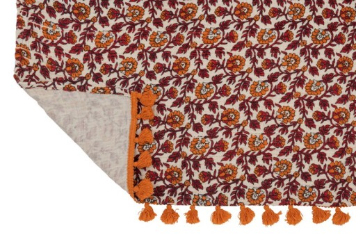 J-Line Plaid beach flowers - cotton - orange
