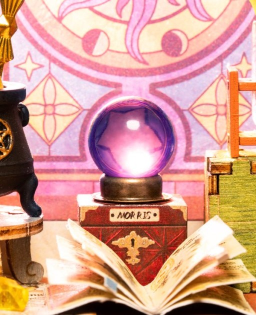 DIY Huisje the Magic Study with LED lighting, Robotime, DG166, 21x13x19cm