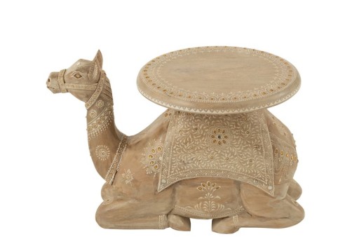 J-Line Side table Camel Mango Wood Naturel/White