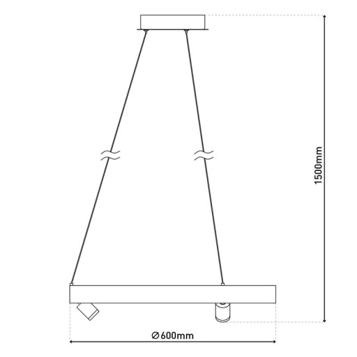 LED Pendelleuchte ""TRISTAN", moderne Pendellampe aus Metall und Kunststoff in Stahl-blank, die LEDs sind fest verbaut. Mit ca. 58 cm Ødie ideale Beleuchtung für Wohnzimmer, Esszimmer oder Küche.