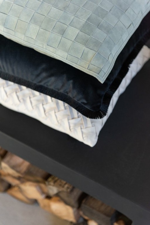 J-Line cushion Square - leather - green