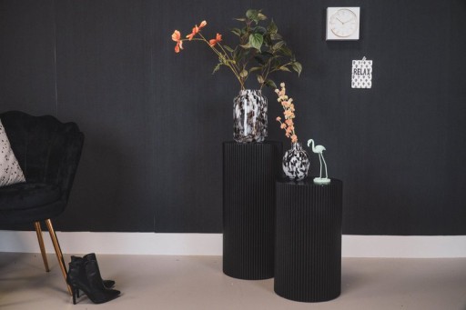 Side Table / Pillar- Cylinder - MDF - Black -30x54cm