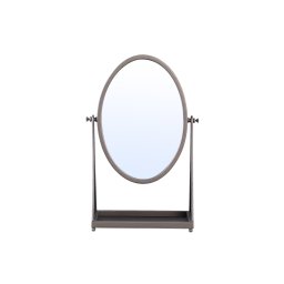 Francess Brown Round Iron Table Mirror Flower High