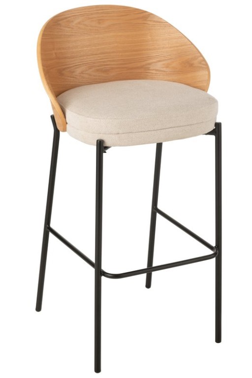 J-Line Bar stool Lone Plywood/Metal Natural/Beige
