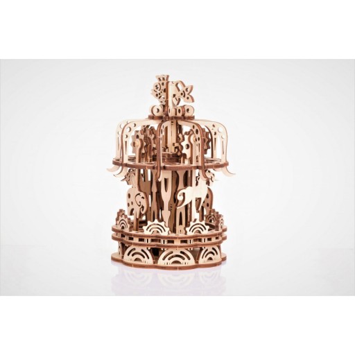 Mr. Playwood 3D Houten Puzzel Carousel klein, 10404, 12,5x12,5x17,5cm.