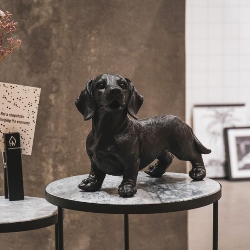 Ornament - Tackle Dog - Polyresin - Black - 35x23x19cm