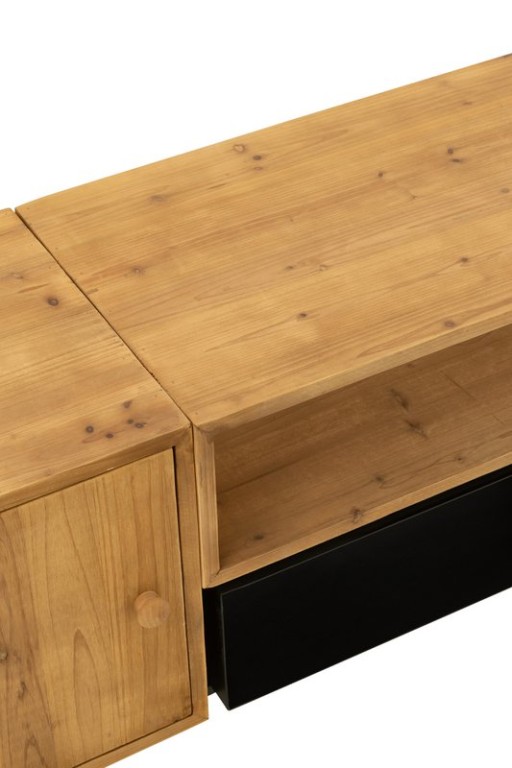 J-Line TV cabinet Tina - wood/iron - black/natural