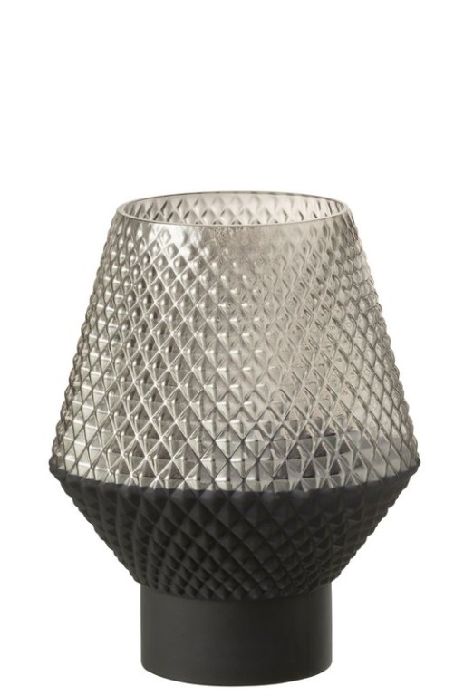 J-Line vase Motif - glass - gray - small
